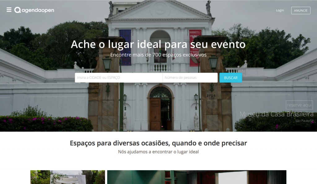 Home Agenda Open - Plataforma de locação de espaços para eventos e reuniões